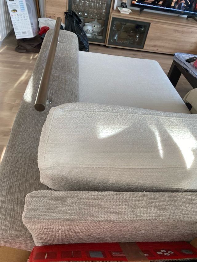 Sofa Chaise longe blanco/gris claro 1,75x1,10