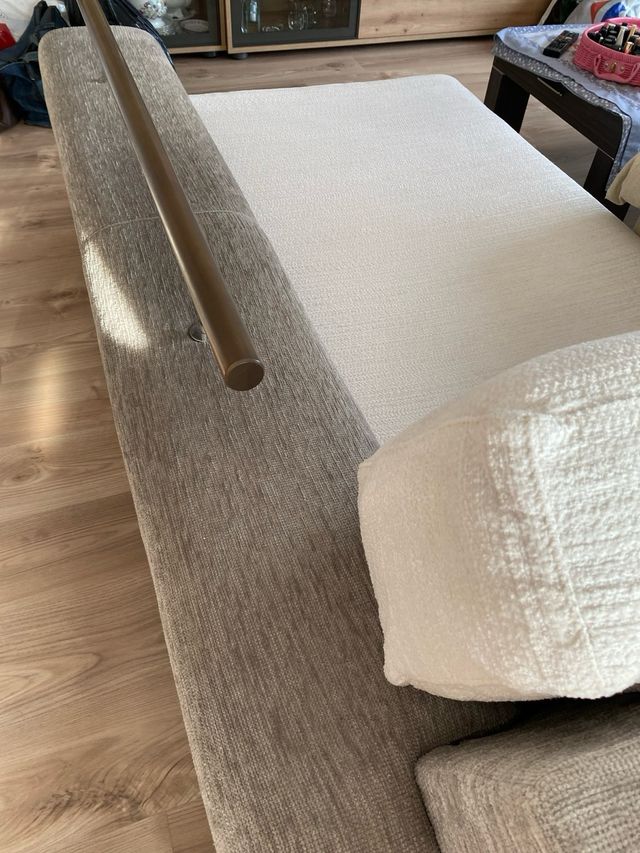 Sofa Chaise longe blanco/gris claro 1,75x1,10