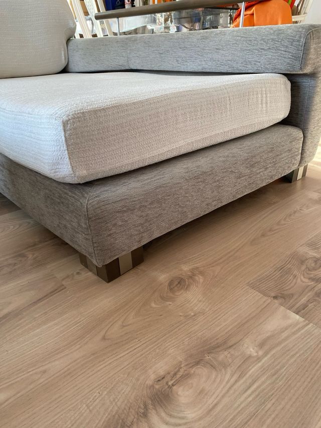 Sofa Chaise longe blanco/gris claro 1,75x1,10