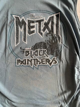 Camiseta Metal Bershka azul grisáceo talla M