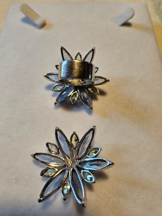 Parure in argento anello e ciondolo con cristalli