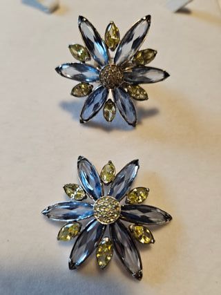 Parure in argento anello e ciondolo con cristalli