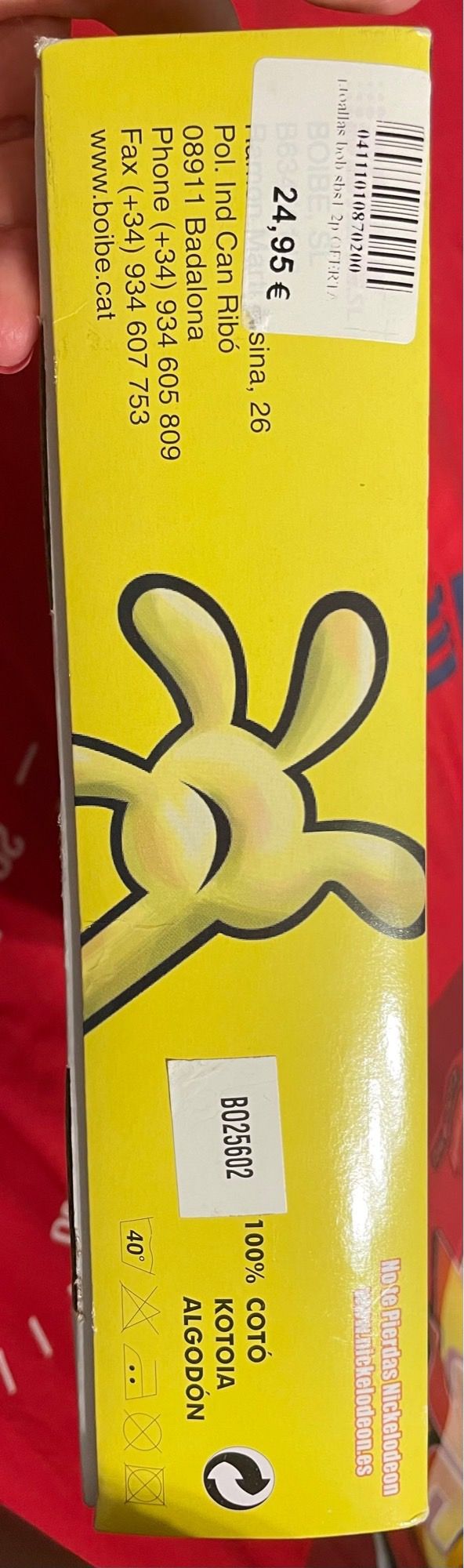 2 Toallas nuevas Bob Esponja