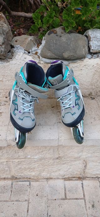 Patines en línea infantiles casco y protecciones 