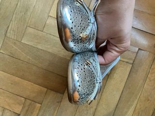 Zapatos manoletinas plateadas talla 39