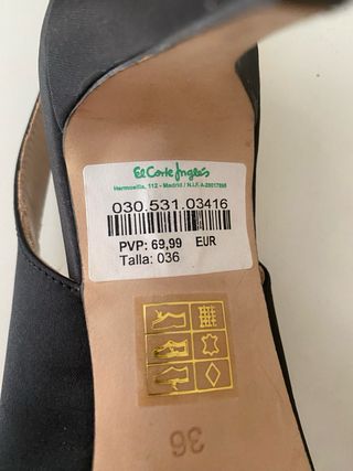 Tacones raso 36 Zendra (El Corte Inglés)