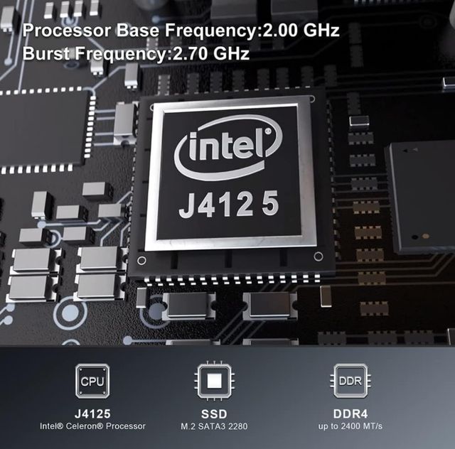Mini PC Intel J4125  8/128