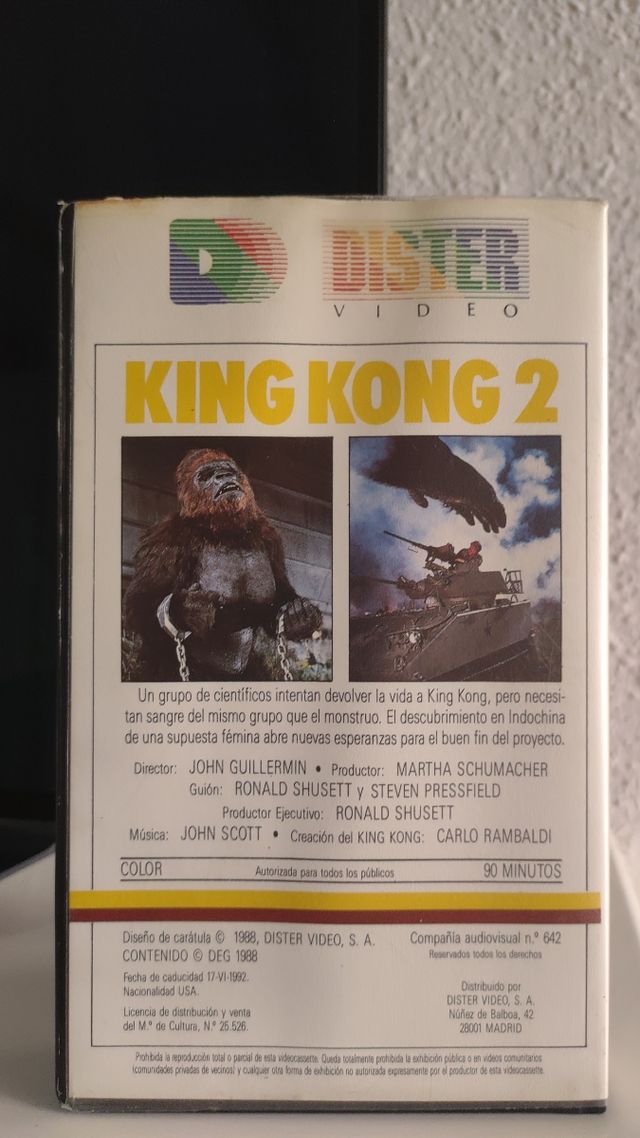KING KONG 2 (1986) VHS