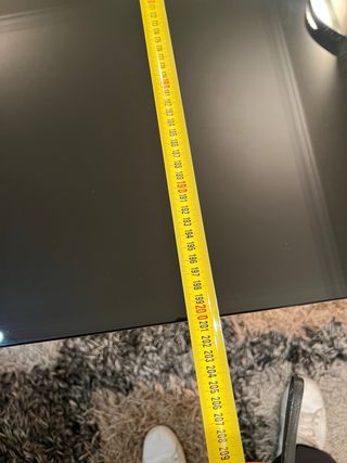 Mesa refeição em vidro preto