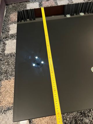 Mesa refeição em vidro preto