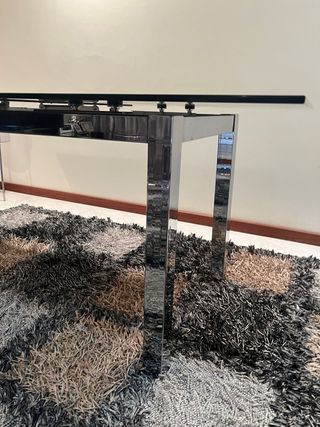 Mesa refeição em vidro preto