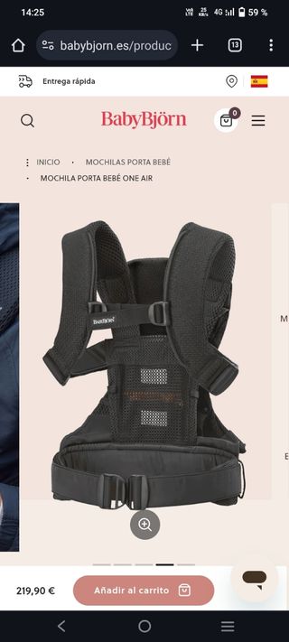 Mochila portabebés BabyBjorn One Air Mesh 3D