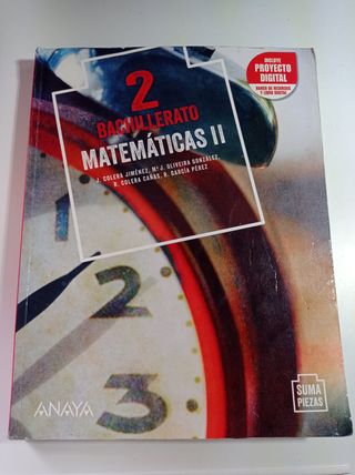 Libro Matemáticas II, 2 bachillerato. Andalucía.