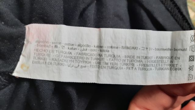 Camiseta negra algodón talla M