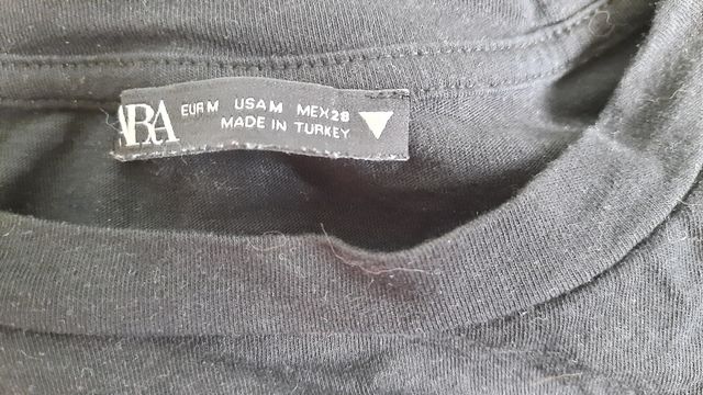 Camiseta negra algodón talla M