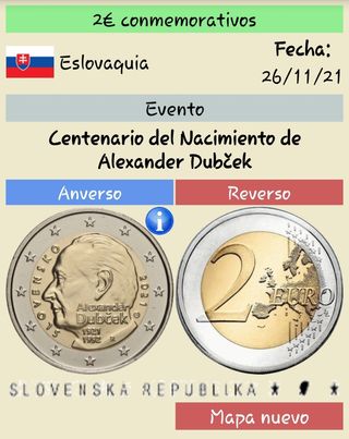 Moneda conmemorativa de dos euros Eslovaquia 2021
