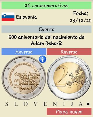 Moneda conmemorativa de dos euros Eslovenia 2020