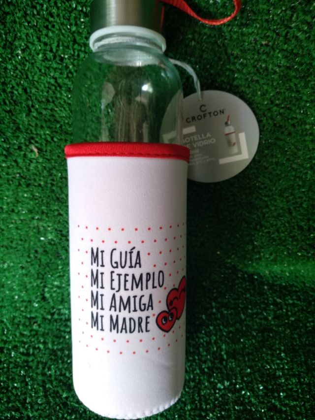 Duo de taza y botella vidrio