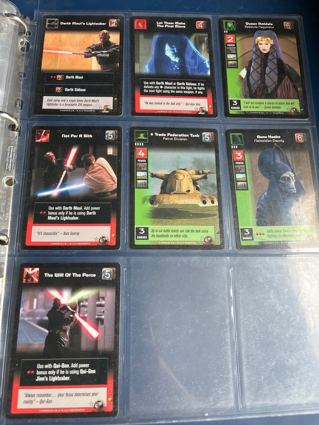 25 Cartas raras Young Jedi CCG juego
