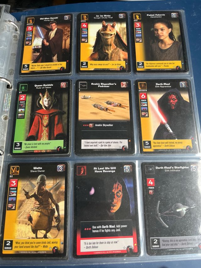 25 Cartas raras Young Jedi CCG juego