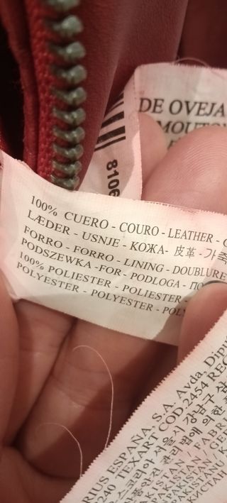 CHAQUETA CUERO ROJO