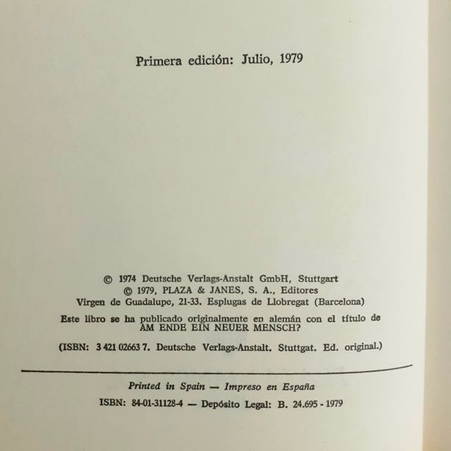 Libro ¿AL FIN UN HOMBRE NUEVO? 1979