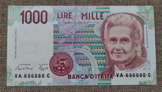 2 Banconote 1000 Lire Montessori