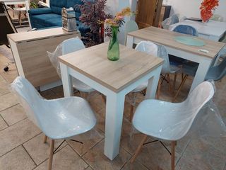 Mesa Extensible + 4 sillas Nórdicas