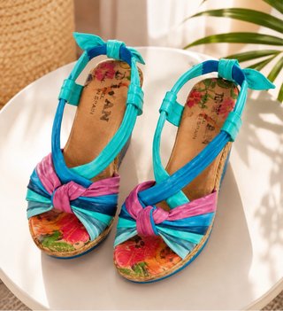 Sandalias de piel azules  36