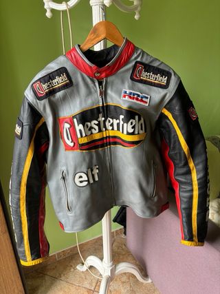Chaqueta moto piel circuito con protecciones