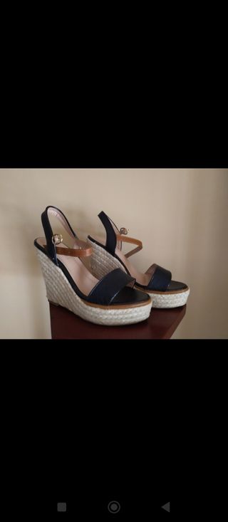 Sandalias cuña esparto 