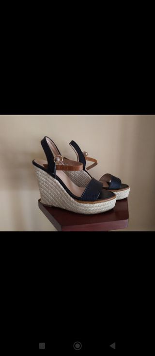 Sandalias cuña esparto 