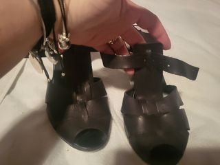 Sandalias de piel negra, num 36