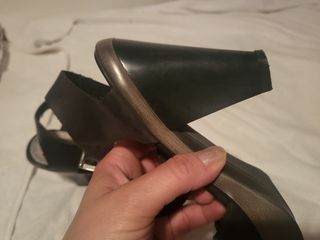 Sandalias de piel negra, num 36