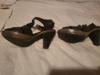 Sandalias de piel negra, num 36