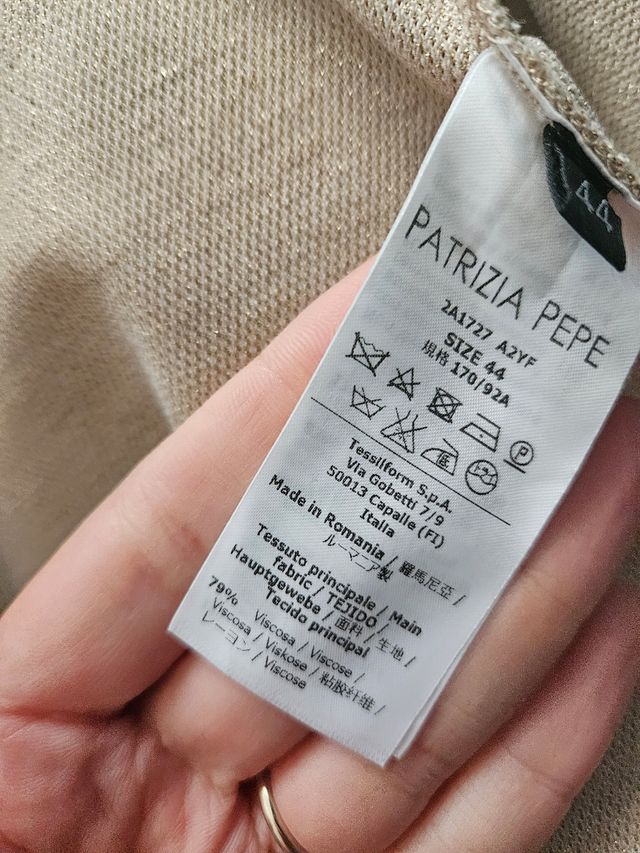 Abito da sera oro Patrizia Pepe mai usato