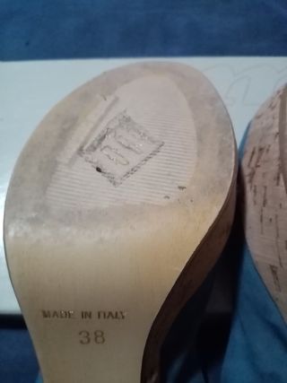 Sandali donna 38 vera pelle tacco cm 10