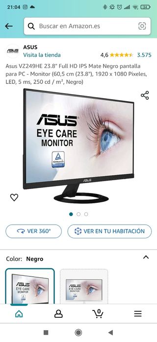 Monitor Asus LED FHD 23'8"
