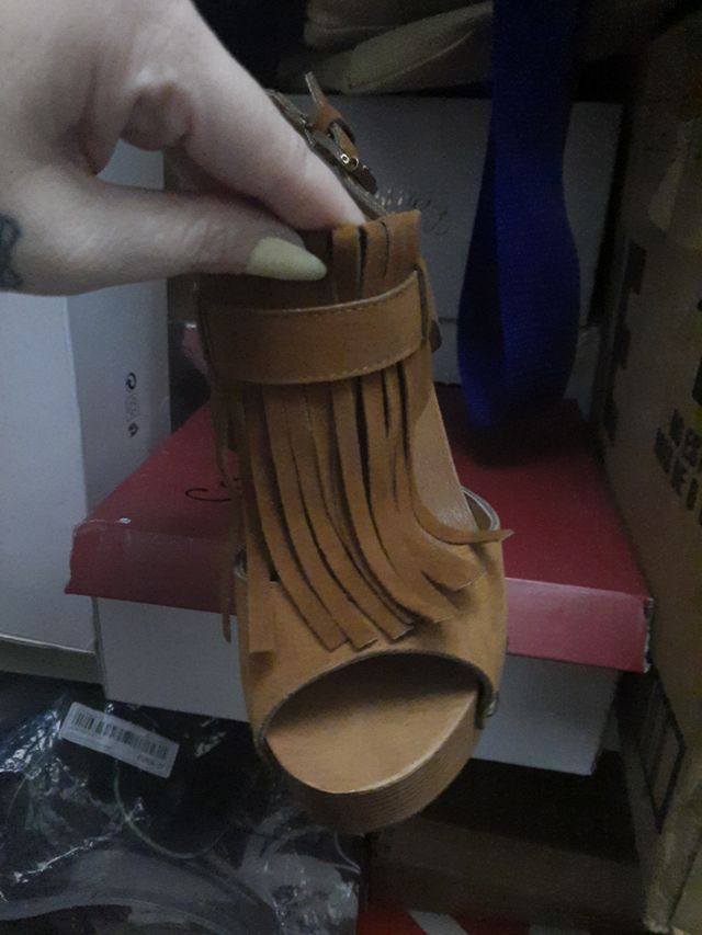 Sandalias tacon madera