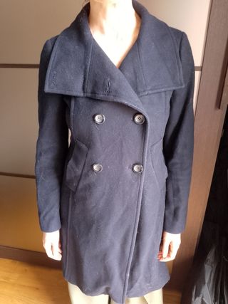 Cappotto blu scuro Benetton, 42, lana e poliammide