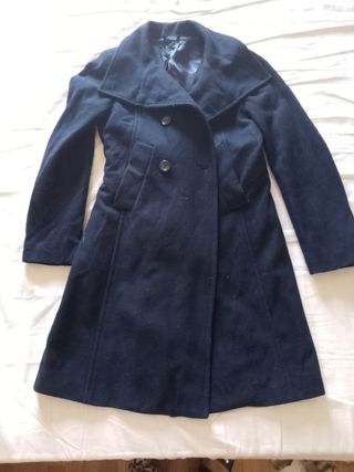 Cappotto blu scuro Benetton, 42, lana e poliammide