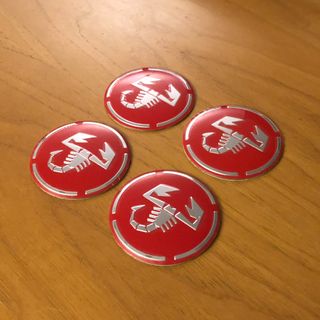 4 lenti adesive Abarth rosso 56mm