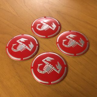 4 lenti adesive Abarth rosso 56mm