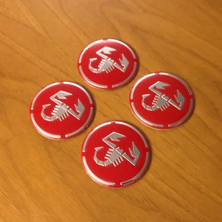 4 lenti adesive Abarth rosso 56mm