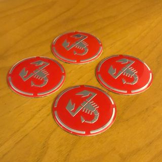 4 lenti adesive Abarth rosso 56mm