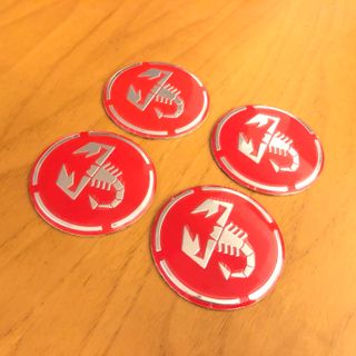 4 lenti adesive Abarth rosso 56mm