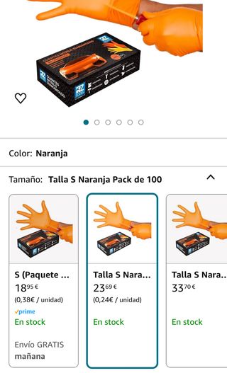 RZ TOOLS GUANTES de NITRILO DIAMANTADO naranjas S