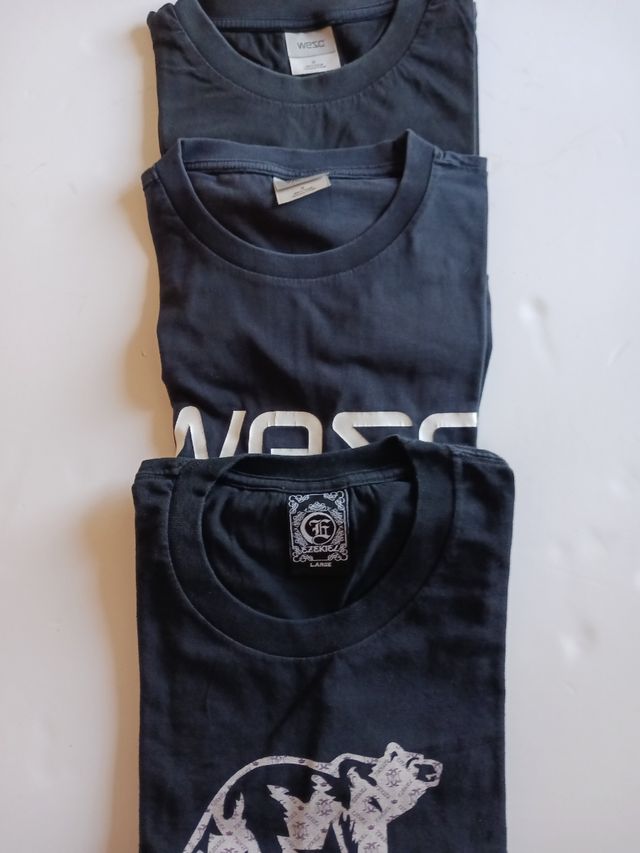 Lote 3 camisetas algodón hombre