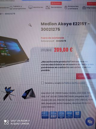 Portátil medion akoya