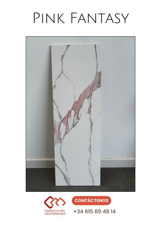 Revestimiento Blanco / Rosa - 30 x 90 cm